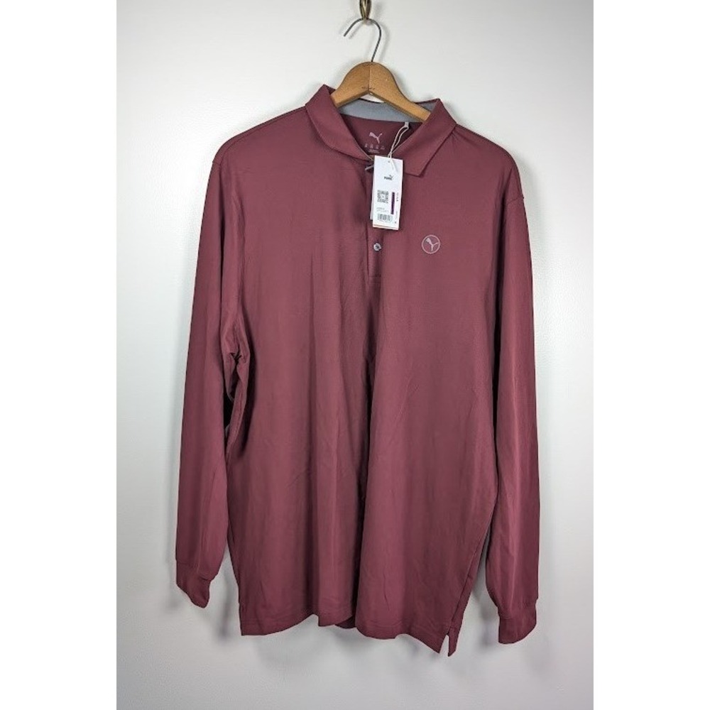 Puma Cloudspun Polo Shirt Mens Size XXL Golf Athleisure Long Sleeve Pullover NEW